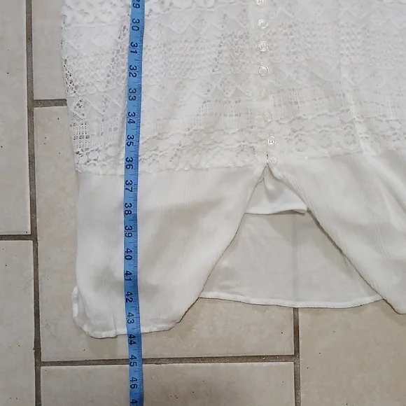 FOREVER 21 Womens Size XL White Lace Button-Down Midi Dress - Picture 4 of 6